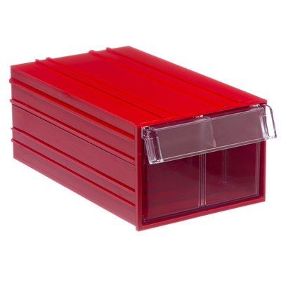Короб с выдвижным ящиком С-2 красный/прозрачный - фото 11192