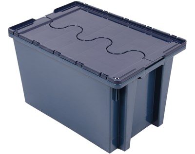 Пластиковый ящик с распашной крышкой 600х400х365 мм - фото 12381