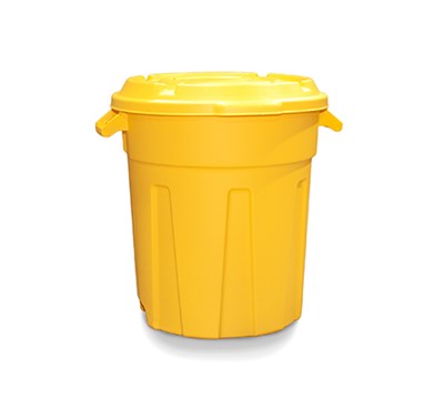 Пластиковый бак для мусора с крышкой 60 л. (543x543x545 мм) - фото 12555