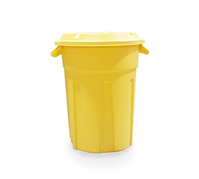 Пластиковый бак для мусора с крышкой 80 л. (573x573x675 мм) - фото 12561
