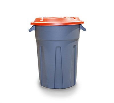 Пластиковый бак для мусора с крышкой 80 л. (573x573x675 мм) - фото 12564