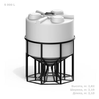 Емкость KV 5000 л с патрубком в обрешетке (2100х2100х2820 мм) MTKV5000 - фото 48535