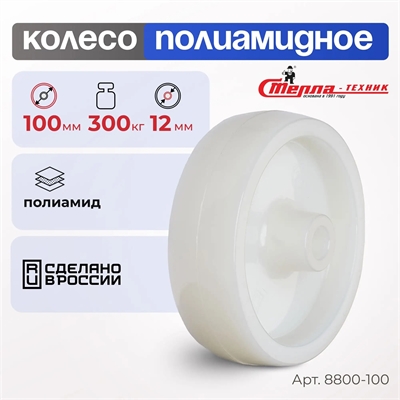 Колесо промышленное полиамидное под ось Стелла-техник 8800-100 (100 мм; г/п 300 кг) 8800-100