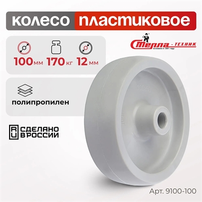 Колесо промышленное пластиковое под ось Стелла-техник 9100-100 (100 мм; г/п 170 кг) 9100-100