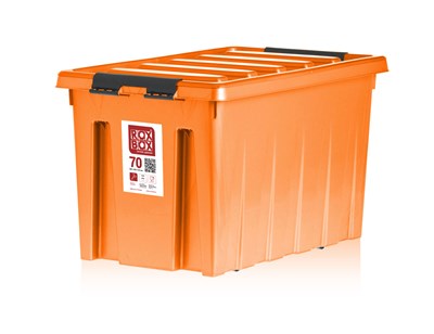 Пластиковый контейнер с крышкой на роликах Rox Box 70 л. (580x390x365 мм) - фото 6974