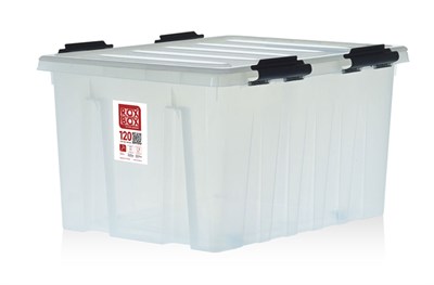 Пластиковый контейнер с крышкой на роликах Rox Box 120 л. (740x565x415 мм) - фото 6976