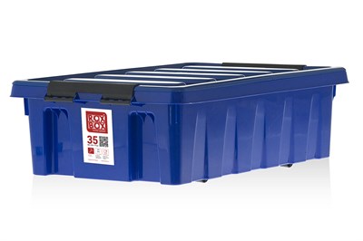 Пластиковый контейнер с крышкой на роликах Rox Box 35 л. (580x390x185 мм) - фото 9213