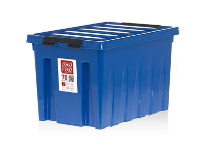 Пластиковый контейнер с крышкой на роликах Rox Box 70 л. (580x390x365 мм) - фото 9233