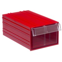 Короб с выдвижным ящиком С-2 красный/прозрачный