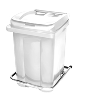 Белый пластиковый контейнер для мусора 60л с педалью (410х400х600 мм)