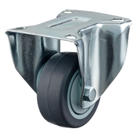 Колесо аппаратное неповоротное 75 мм Стелла-техник N48075TPRF нагрузка 70 кг, термопластичная серая резина, полипропилен N48075TPRF