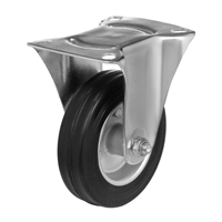 Колесо промышленное неповоротное Стелла-техник 4002-100 диаметр 100 мм, г/п 70 кг, резина / сталь 4002-100