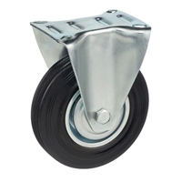 Колесо промышленное неповоротное Стелла-техник 4002-125 диаметр 125 мм, г/п 100 кг, резина / сталь 4002-125