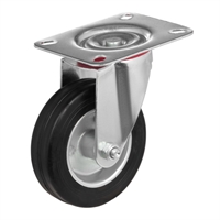 Колесо промышленное поворотное Стелла-техник 4001-100 диаметр 100 мм, г/п 70 кг, резина, сталь 4001-100