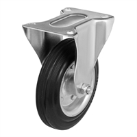 Колесо промышленное неповоротное Стелла-техник 4002-160 диаметр 160 мм, г/п 145 кг, резина / сталь 4002-160