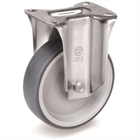 Колесо промышленное Tellure Rota 715903, неповоротное 125 мм, термопластичная серая резина, полипропилен 715903