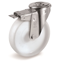 Колесо Tellure Rota 686702 поворотное с тормозом, Ø 100 мм, нагрузка 200 кг, полиамид 686702