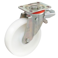 Колесо Tellure Rota 686956 поворотное с задним тормозом, Ø 200 мм, нагрузка 750 кг, полиамид 686956