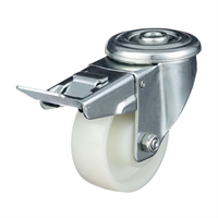 Колесо Стелла-техник N45080PNYDB, Ø 80 мм, полиамид, поворотное с тормозом, с отверстием 12 мм, подшипник скольжения, г/п=150 кг N45080PNYDB