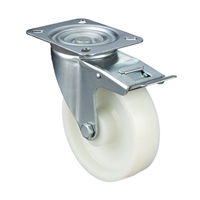 Колесо Стелла-техник N48160PNYB поворотное с тормозом, Ø 160 мм, полиамид, подшипник скольжения, г/п=350 кг N48160PNYB