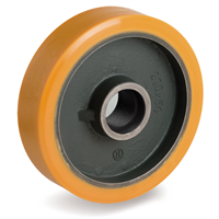 Колесо большегрузное полиуретановое без кронштейна Tellure Rota 644156 под ось, диаметр 200 мм, нагрузка 1000 кг, чугунное
