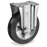 Колесо большегрузное Tellure Rota 725206 неповоротное, Ø 200 мм, нагрузка 500 кг, эластичная резина sigma elastic, алюминий 725206