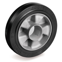 Колесо большегрузное Tellure Rota 723108 под ось, Ø 250 мм, нагрузка 500 кг, эластичная резина 723108