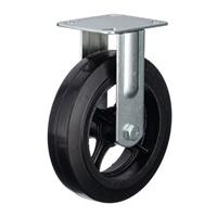 Колесо большегрузное неповоротное обрезиненное неповоротное Стелла-техник N29200F, диаметр 200 мм, г/п 240 кг, чугун/резина, игольчатый подшипник N29200F