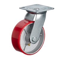 Колесо большегрузное полиуретановое поворотное 125 мм Стелла-техник N29125CPU г/п 250 кг, чугунное, игольчатый подшипник N29125CPU