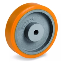 Колесо большегрузное Tellure Rota 641106 под ось (200 мм; 950 кг), полиуретан, чугун, втулка с возможностью выреза 641106