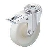 Колесо нейлоновое поворотное с тормозом Стелла-техник N45125PNYDB (125 мм; г/п 250 кг) N45125PNYDB