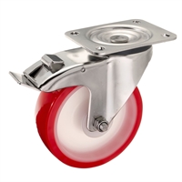 Колесо поворотное с тормозом на НЕРЖАВЕЙКЕ Стелла-техник 6903-150 (160 мм; г/п 350 кг) 6903-150