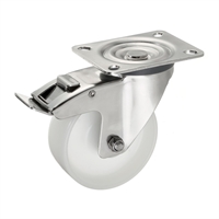 Колесо полиамидное поворотное с тормозом на НЕРЖАВЕЙКЕ Стелла-техник 5903-80 (80 мм; г/п 180 кг) 5903-80
