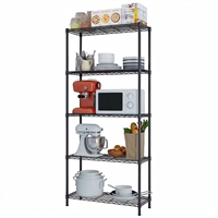 Стеллаж сетчатый 600х350х1800 мм, 5 полок, черный СРС6035180П5В