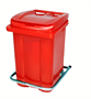 Красный пластиковый контейнер для мусора 60л с педалью (410х400х600 мм) - фото 12073