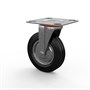 Колесная опора поворотная, колесо 160 мм - черная резина - фото 12267