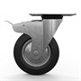 Колесная опора поворотная с тормозом, колесо 200 мм - черная резина 68-0023