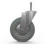Колесная опора поворотная, болтовое крепление, колесо 125 мм - серая резина 68-0043