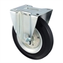 Колесо промышленное Tellure Rota 535909 неповоротное 280 мм, нагрузка 390 кг, черная резина, сталь 535909