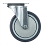 Колесо аппаратное поворотное 125 мм Стелла-техник N48125TPR нагрузка 140 кг, термопластичная серая резина, полипропилен N48125TPR