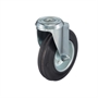 Колесо промышленное поворотное 100 мм Tellure Rota 536102, черная резина, сталь, под болт 536102