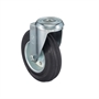 Колесо промышленное поворотное 80 мм Tellure Rota 536101 нагрузка 65 кг, черная резина, сталь под болт 536101