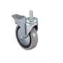 Колесо аппаратное Tellure Rota 379104 поворотное с тормозом, Ø 100 мм, нагрузка 55 кг, серая резина, полипропилен, штырь с резьбой M12 379104