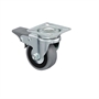 Колесо аппаратное Tellure Rota 378101 поворотное с тормозом, Ø 50 мм, нагрузка 35 кг, серая резина, полипропилен 378101