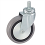 Колесо аппаратное Tellure Rota 376105 поворотное, Ø 125 мм, нагрузка 80 кг, серая резина, полипропилен, штырь с резьбой M12 376105