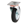 Колесо промышленное поворотное 160 мм Tellure Rota 535112 нагрузка 180 кг, черная резина, сталь 535112