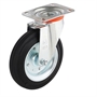 Колесо промышленное поворотное 160 мм Tellure Rota 535112 нагрузка 180 кг, черная резина, сталь 535112