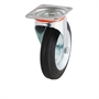 Колесо промышленное поворотное 200 мм Tellure Rota 535106 нагрузка 230 кг, черная резина, сталь 535106