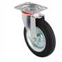 Колесо промышленное поворотное 200 мм Tellure Rota 535106 нагрузка 230 кг, черная резина, сталь 535106
