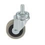 Колесо аппаратное Tellure Rota 376101 поворотное, Ø 50 мм, нагрузка 35 кг, серая резина, полипропилен, штырь с резьбой M8 376101